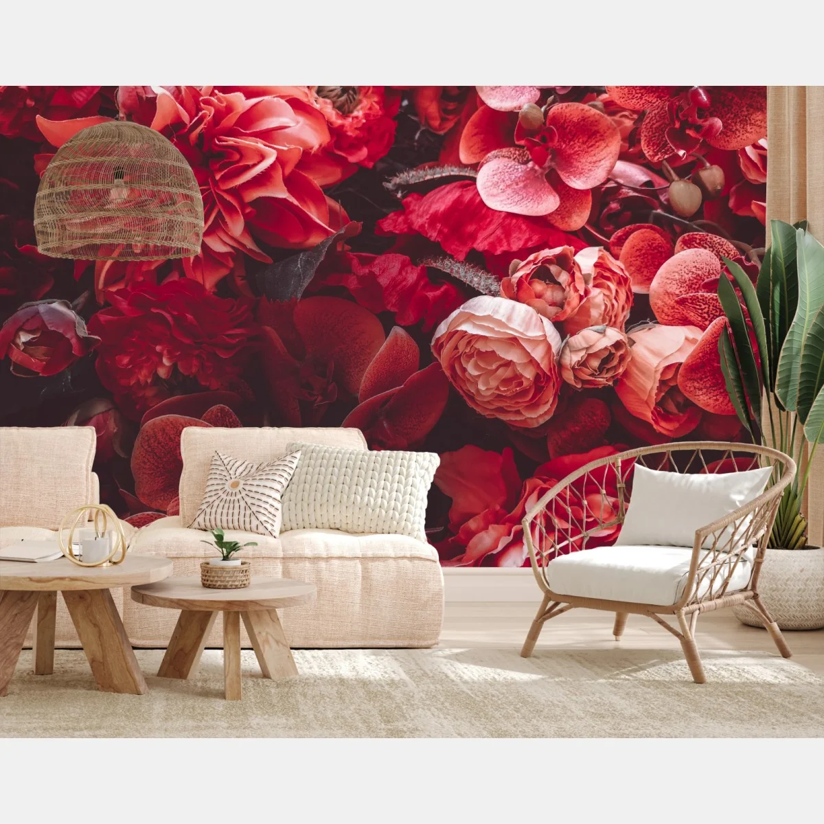 Fototapeta kwiatowa symfonia w odcieniach czerwieni – Wallissimo® Fototapeta kwiatowa symfonia w odcieniach czerwieni – Wallissimo®