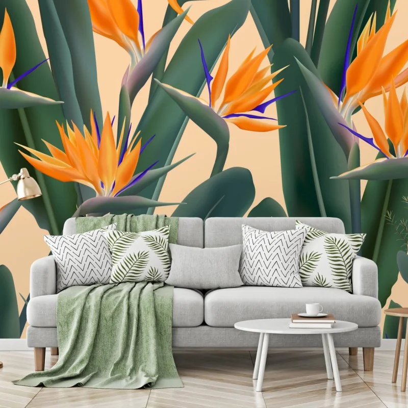 Fototapeta tropikalny wzór strelicji – Wallissimo® Fototapeta tropikalny wzór strelicji – Wallissimo®