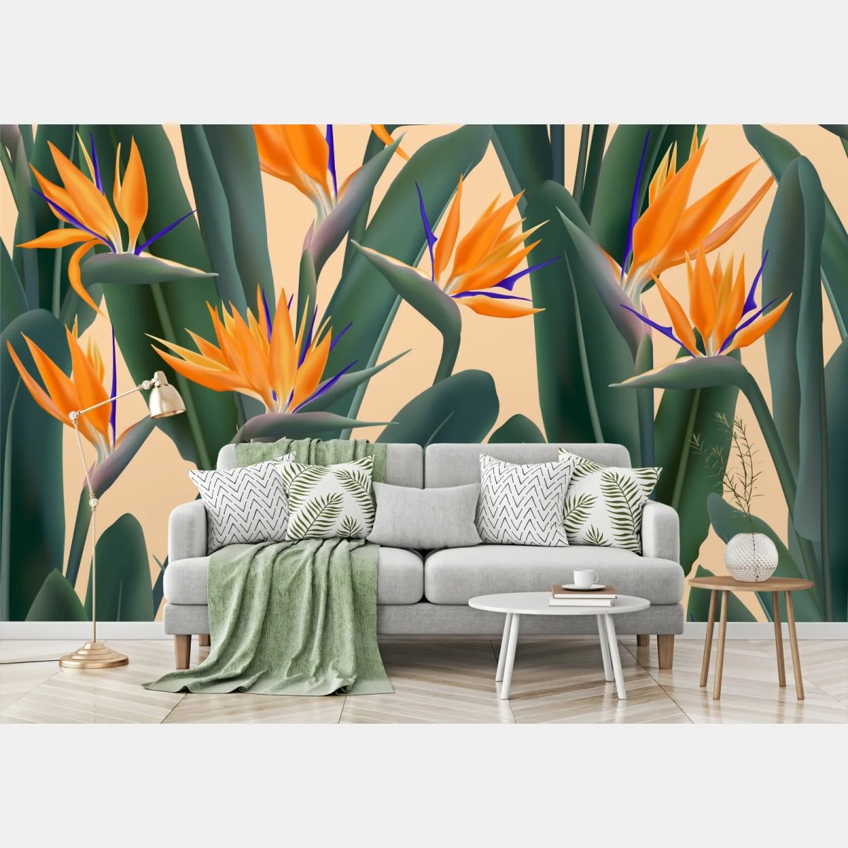 Fototapeta tropikalny wzór strelicji – Wallissimo® Fototapeta tropikalny wzór strelicji – Wallissimo®