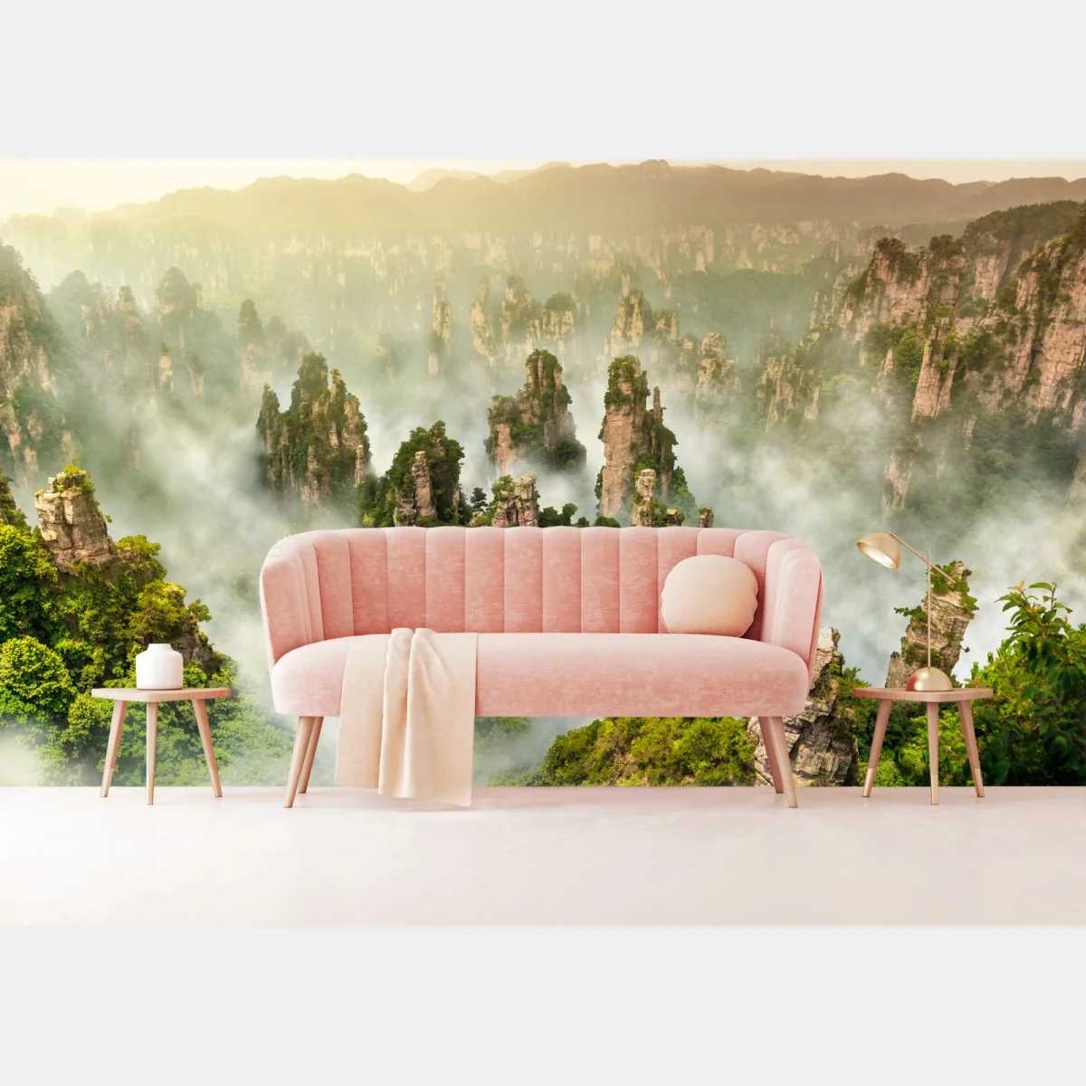 Fototapeta mglisty krajobraz skalny Zhangjiajie – Wallissimo® Fototapeta mglisty krajobraz skalny Zhangjiajie – Wallissimo®