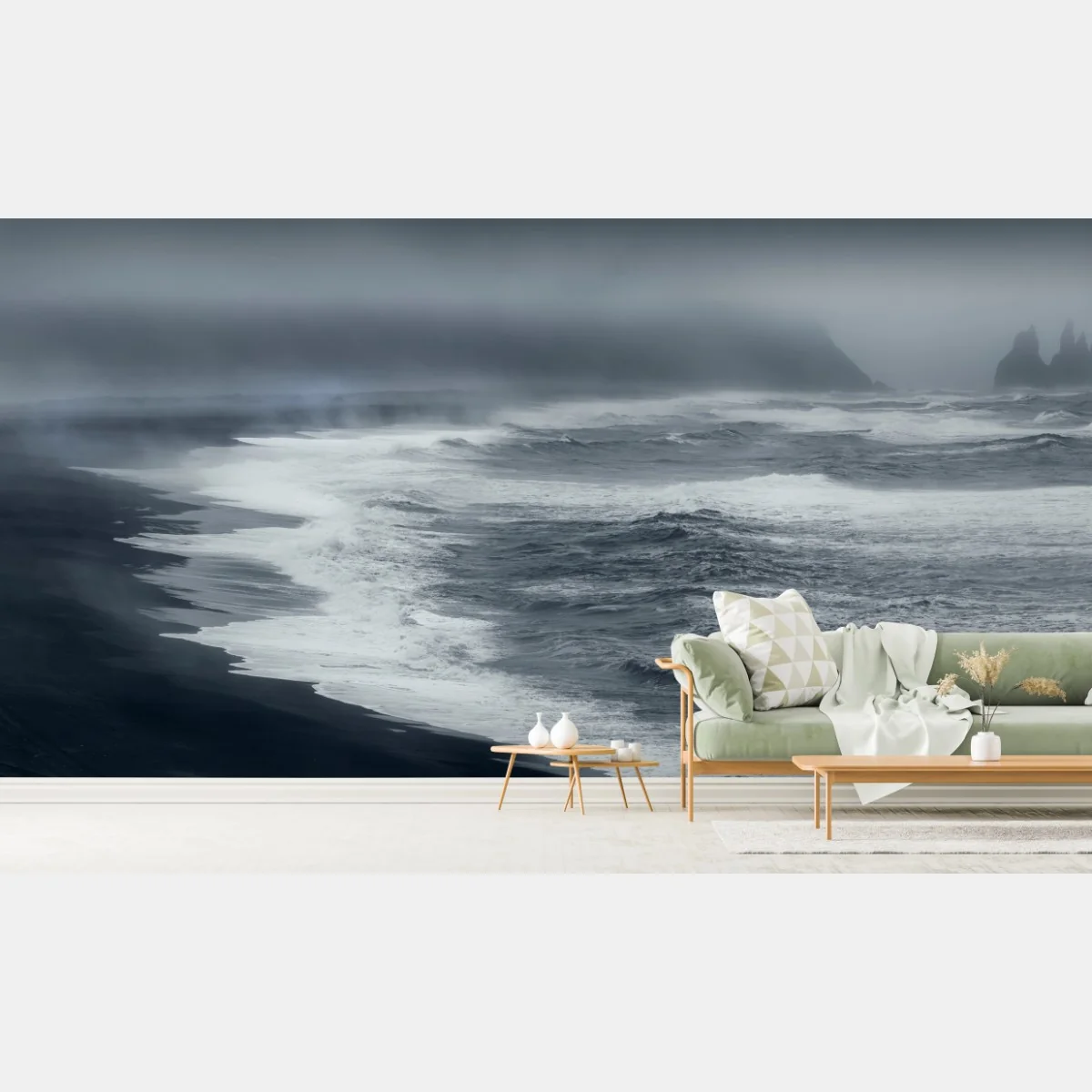 Fototapeta burzliwe wybrzeże Islandii panorama – Wallissimo® Fototapeta burzliwe wybrzeże Islandii panorama – Wallissimo®