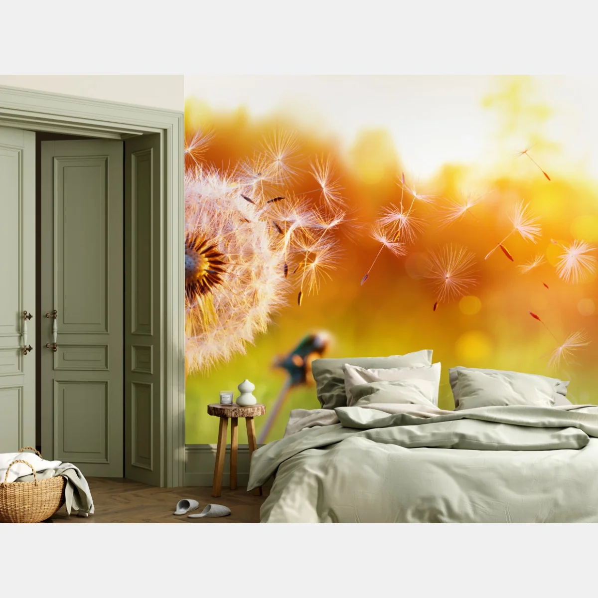 Fototapeta złoty dmuchawiec o zachodzie słońca – Wallissimo® Fototapeta złoty dmuchawiec o zachodzie słońca – Wallissimo®