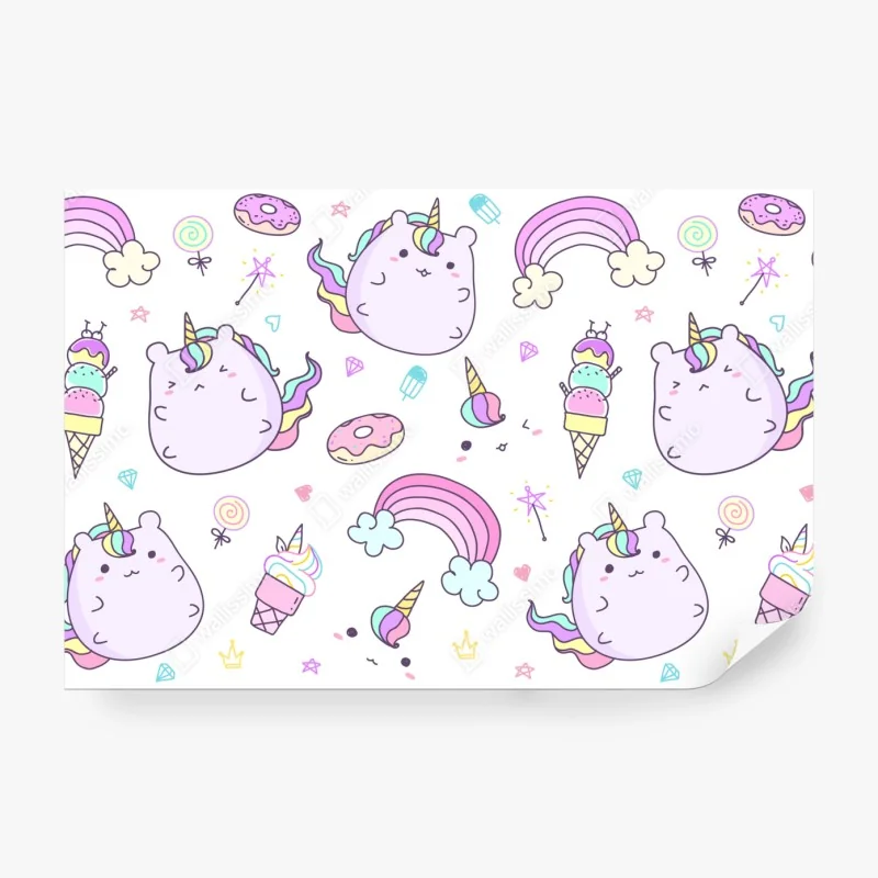 Fototapeta pastelowy tropikalny wzór botaniczny z żurawiami – Wallissimo®