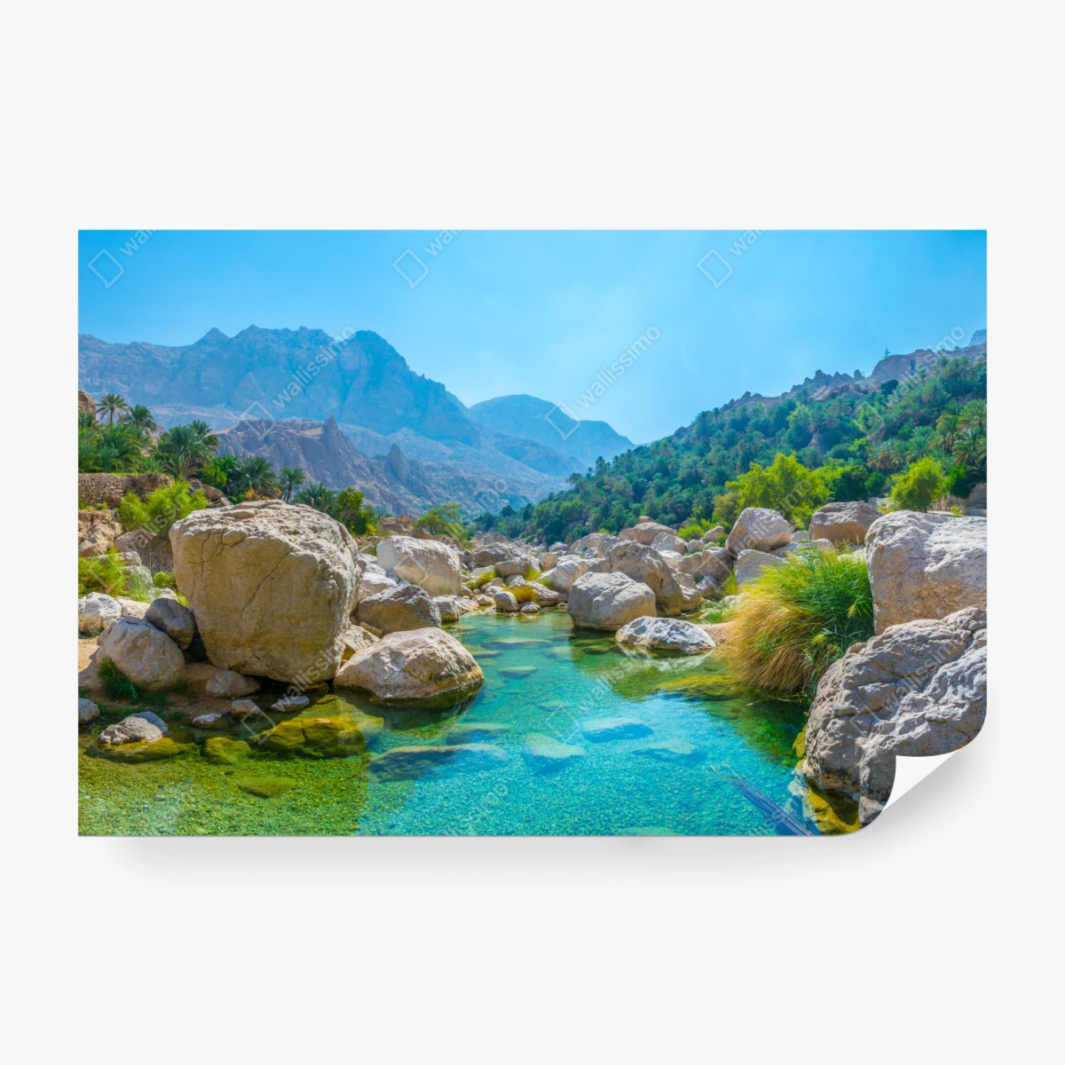 Fototapeta turkusowa górska oaza – Wallissimo® Fototapeta turkusowa górska oaza – Wallissimo®