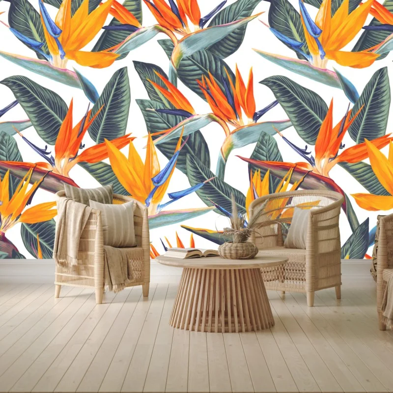 Fototapeta tropikalny wzór strelicji – Wallissimo® Fototapeta tropikalny wzór strelicji – Wallissimo®