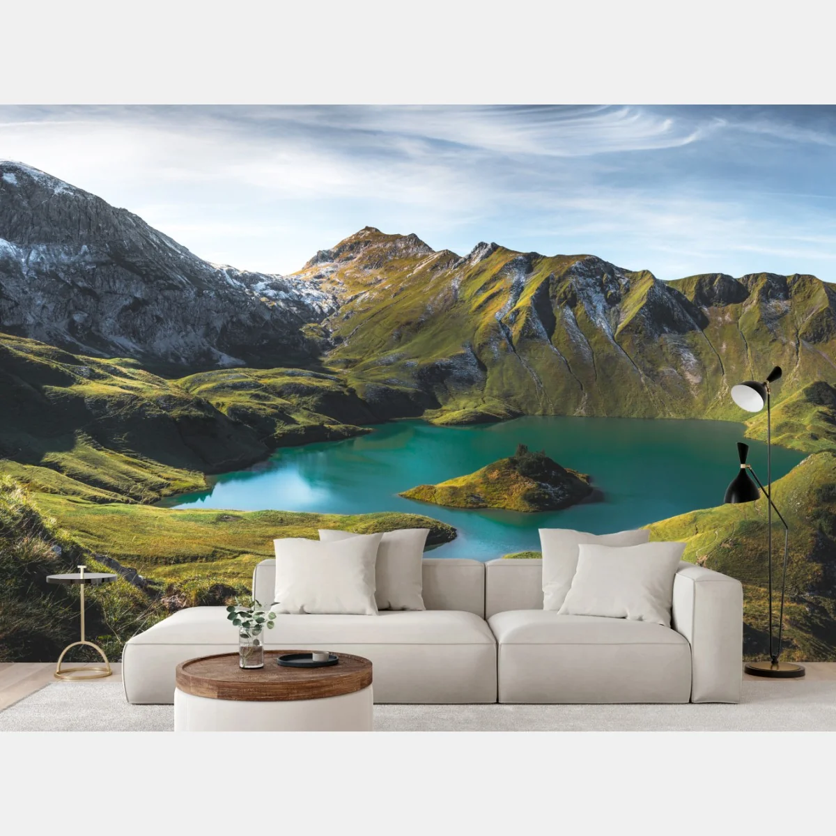 Fototapeta turkusowe jezioro w Schrecksee, Bawaria – Wallissimo® Fototapeta turkusowe jezioro w Schrecksee, Bawaria – Wallissimo®