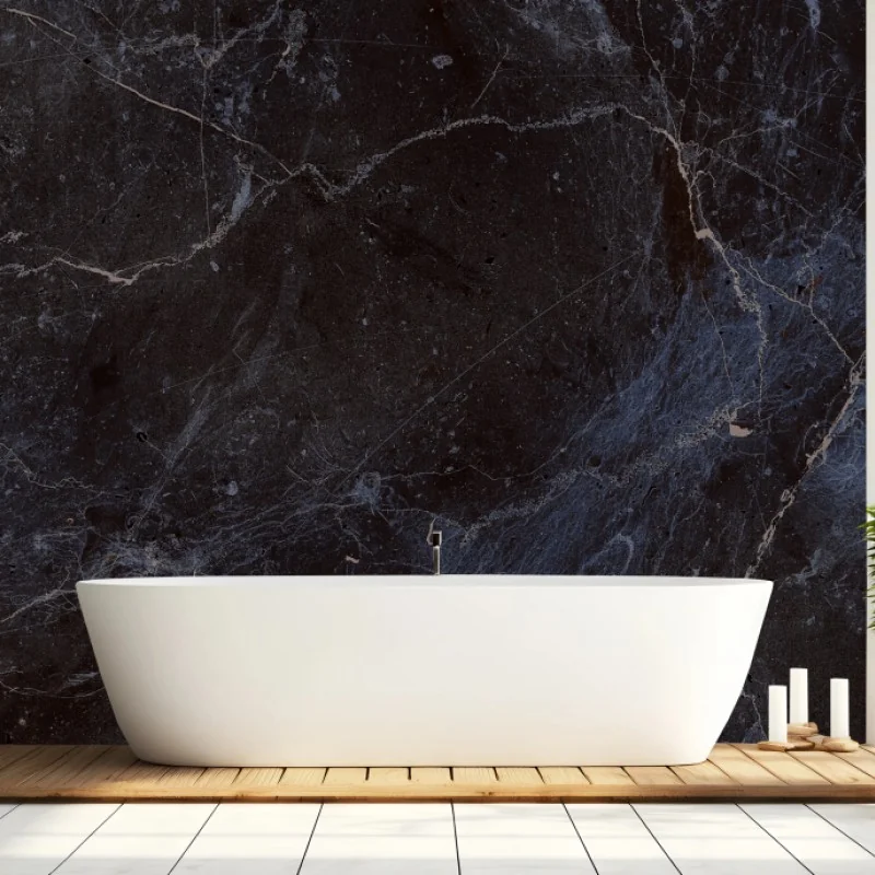 Fototapeta ciemna faktura marmuru z niebieskimi żyłkami – Wallissimo® Fototapeta ciemna faktura marmuru z niebieskimi żyłkami – Wallissimo®