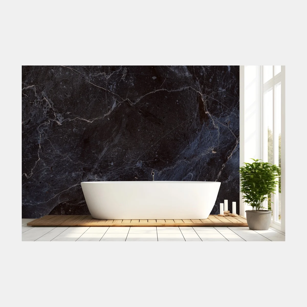 Fototapeta ciemna faktura marmuru z niebieskimi żyłkami – Wallissimo® Fototapeta ciemna faktura marmuru z niebieskimi żyłkami – Wallissimo®