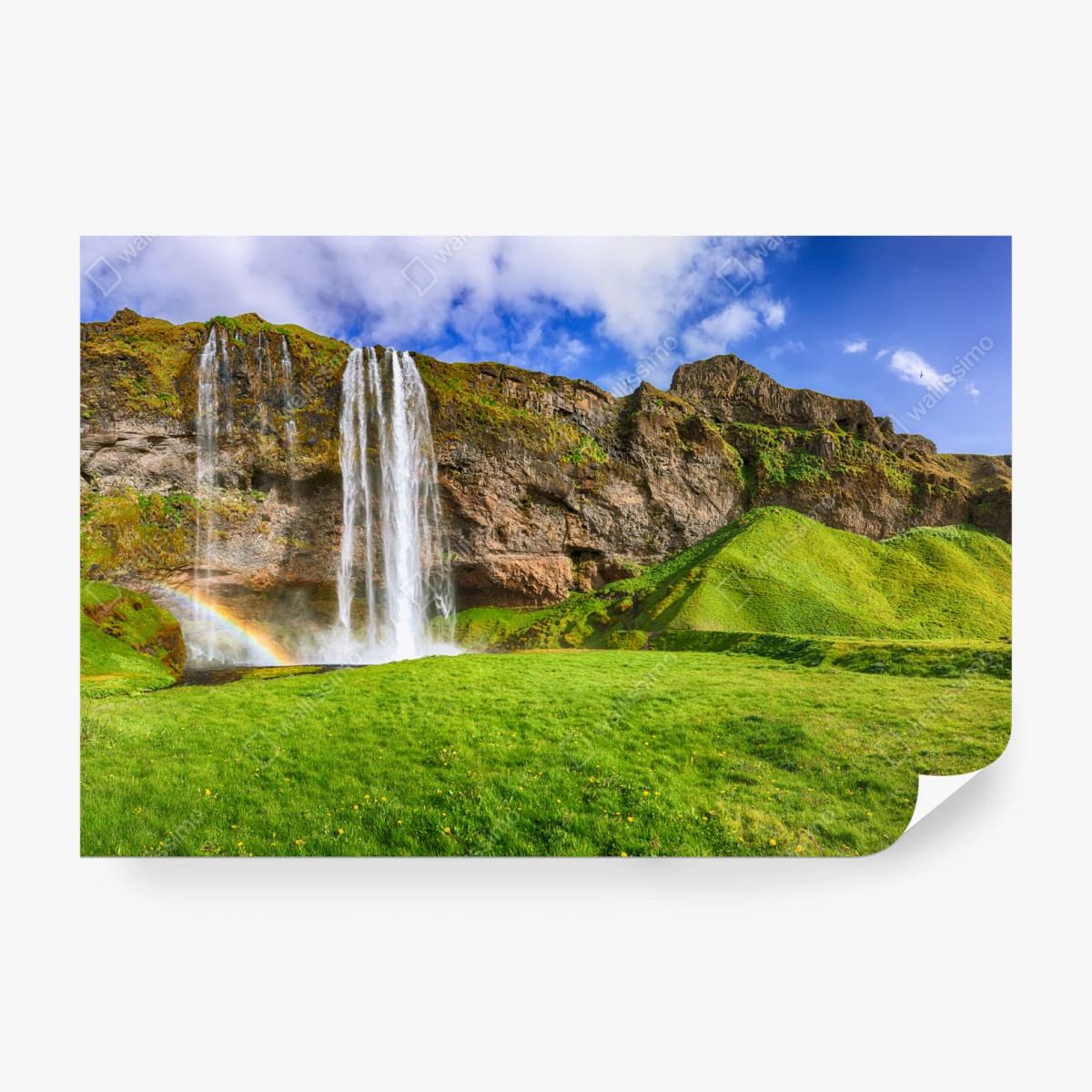 Fototapeta Seljalandsfoss panorama wodospadu – Wallissimo® Fototapeta Seljalandsfoss panorama wodospadu – Wallissimo®