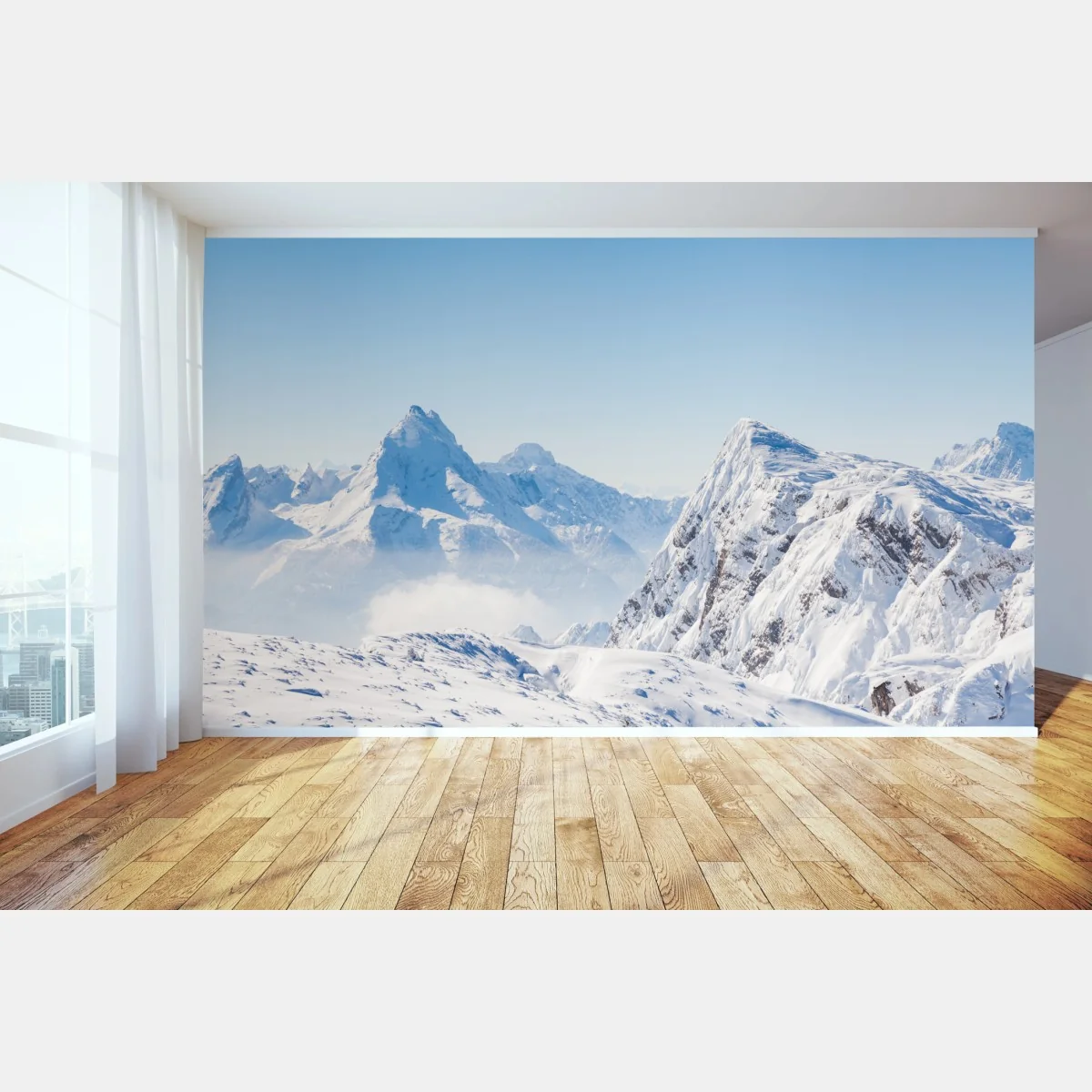 Fototapeta spokojna panorama zaśnieżonych gór – Wallissimo® Fototapeta spokojna panorama zaśnieżonych gór – Wallissimo®