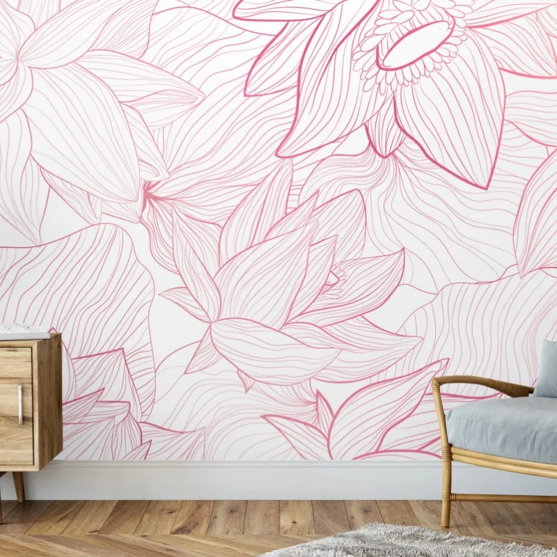 Fototapeta delikatny różowy wzór kwiatowy – Wallissimo® Fototapeta delikatny różowy wzór kwiatowy – Wallissimo®