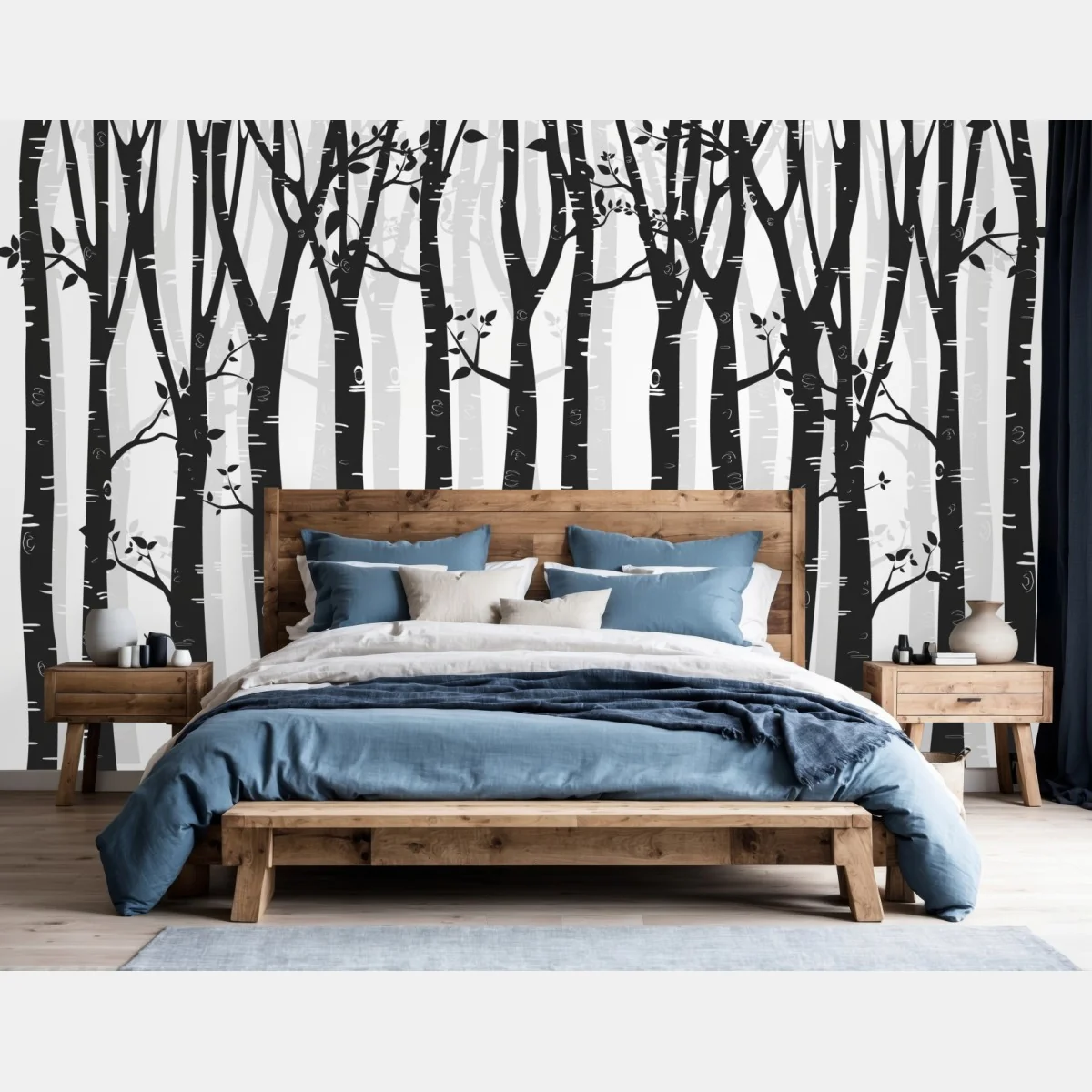 Fototapeta monochromatyczny las brzóz – Wallissimo® Fototapeta monochromatyczny las brzóz – Wallissimo®