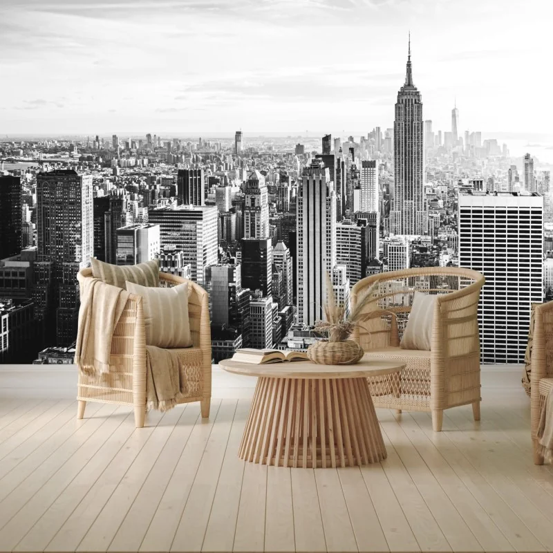 Fototapeta Nowy Jork panorama w odcieniach szarości – Wallissimo® Fototapeta Nowy Jork panorama w odcieniach szarości – Wallissimo®