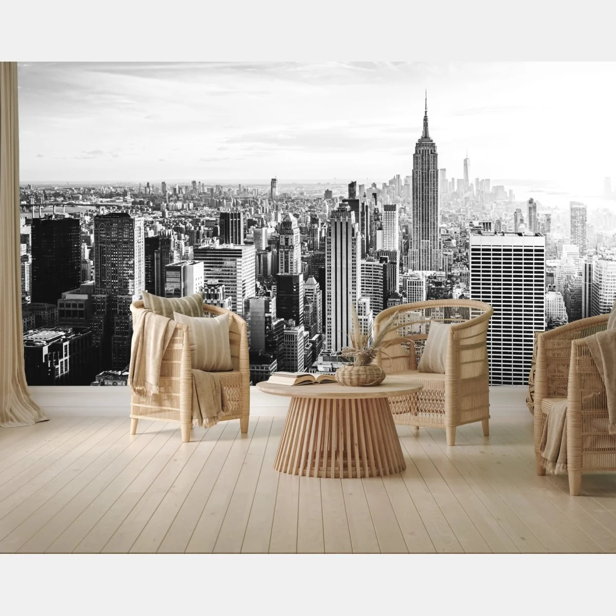 Fototapeta Nowy Jork panorama w odcieniach szarości – Wallissimo® Fototapeta Nowy Jork panorama w odcieniach szarości – Wallissimo®
