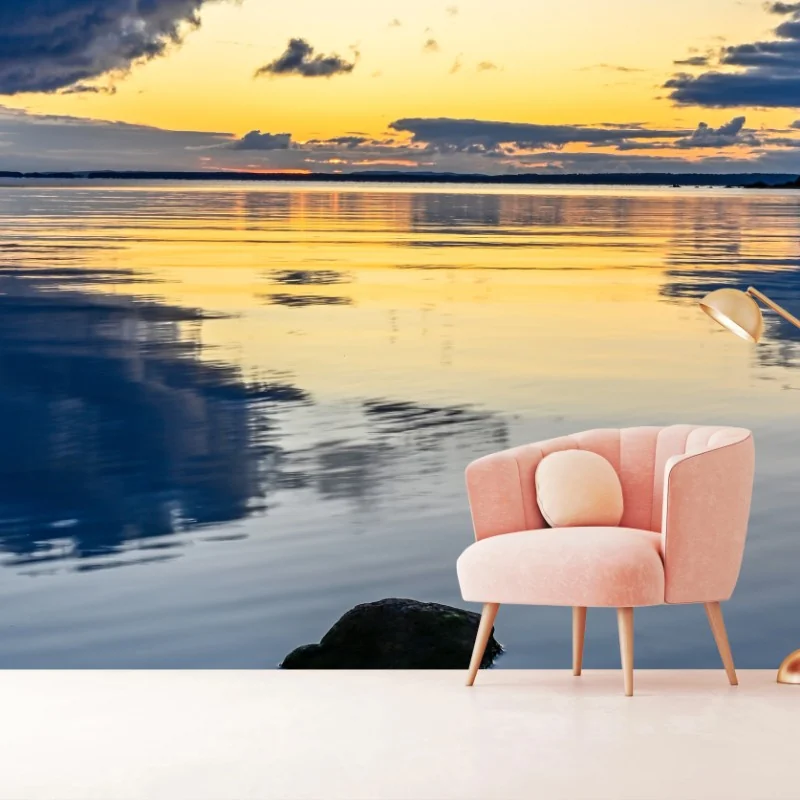 Fototapeta spokojne nadmorskie odbicie zachodu słońca – Wallissimo® Fototapeta spokojne nadmorskie odbicie zachodu słońca – Wallissimo®