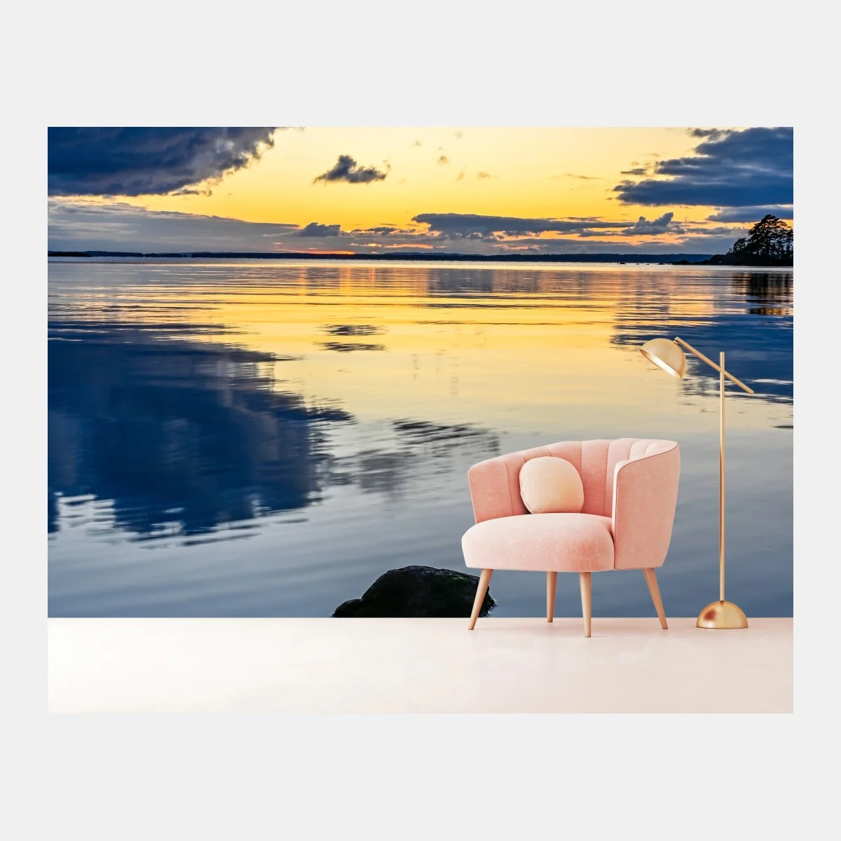 Fototapeta spokojne nadmorskie odbicie zachodu słońca – Wallissimo® Fototapeta spokojne nadmorskie odbicie zachodu słońca – Wallissimo®