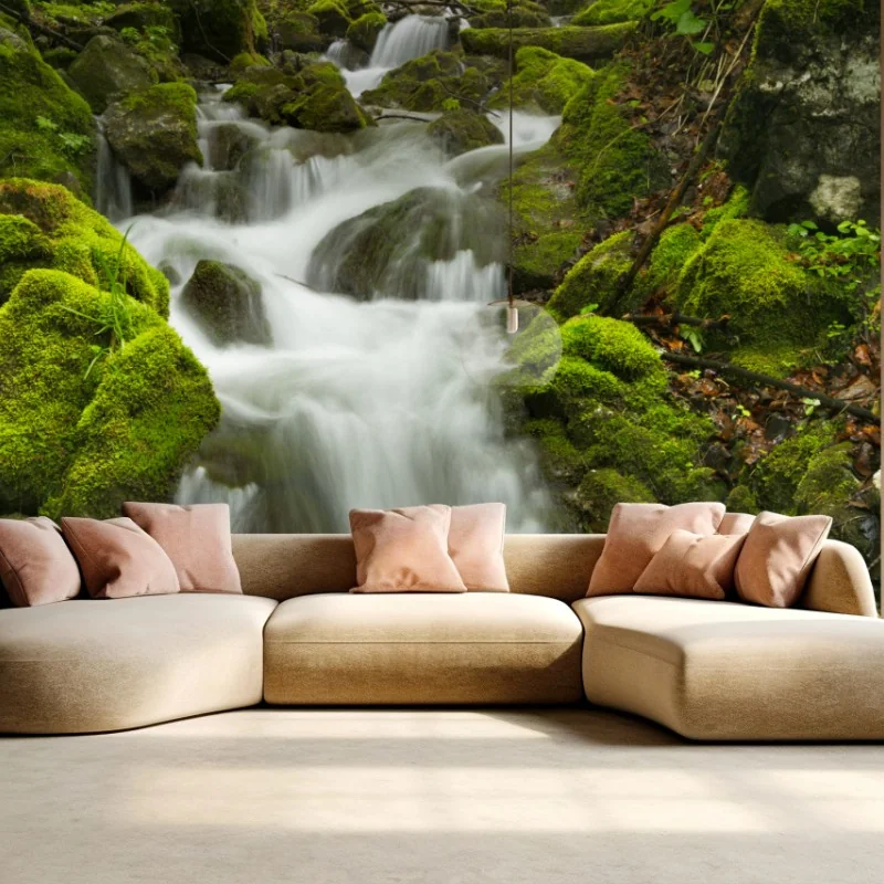 Fototapeta mechowy wodospad – Wallissimo® Fototapeta mechowy wodospad – Wallissimo®