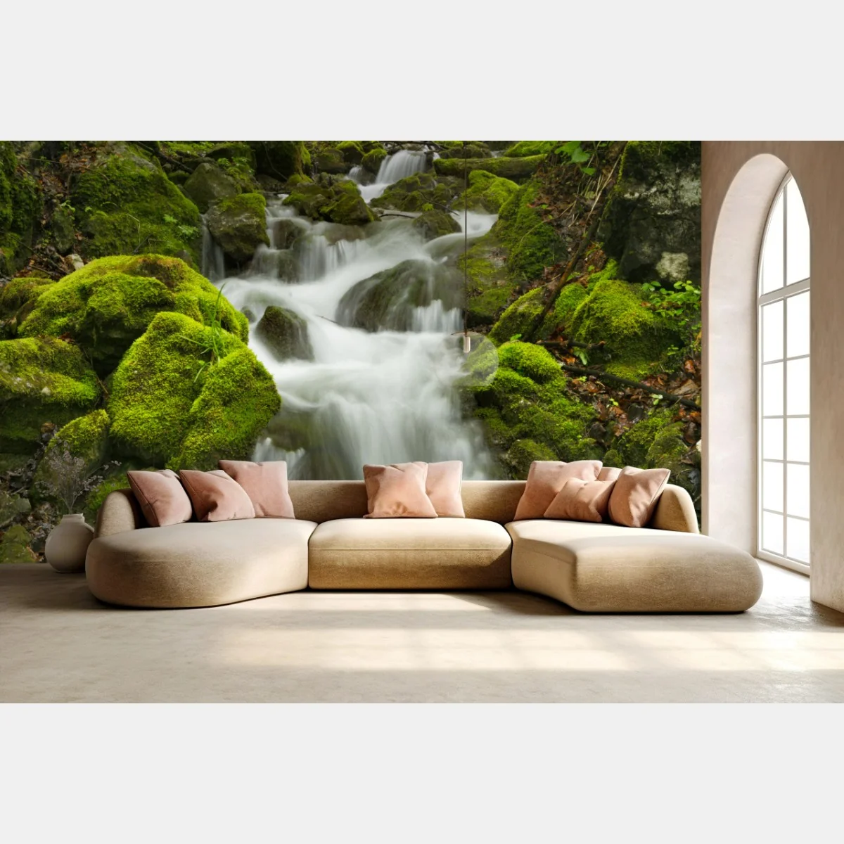 Fototapeta mechowy wodospad – Wallissimo® Fototapeta mechowy wodospad – Wallissimo®