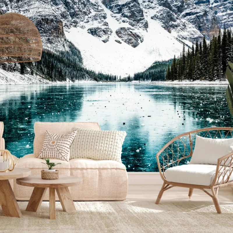 Fototapeta lodowe turkusowe odbicie gór – Wallissimo® Fototapeta lodowe turkusowe odbicie gór – Wallissimo®