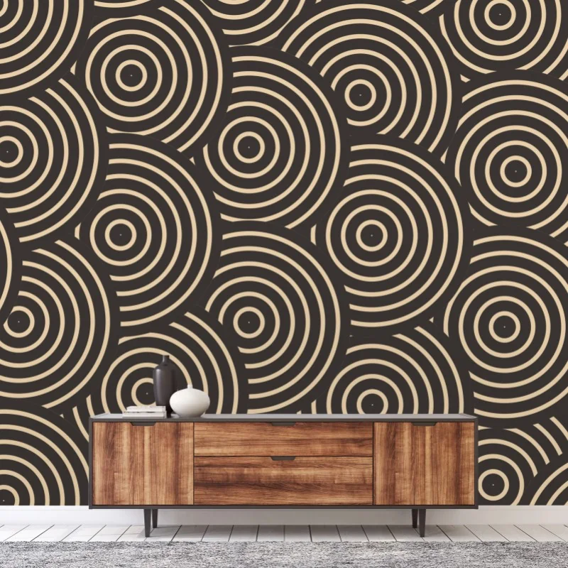 Fototapeta retro koncentryczne koła – Wallissimo® Fototapeta retro koncentryczne koła – Wallissimo®