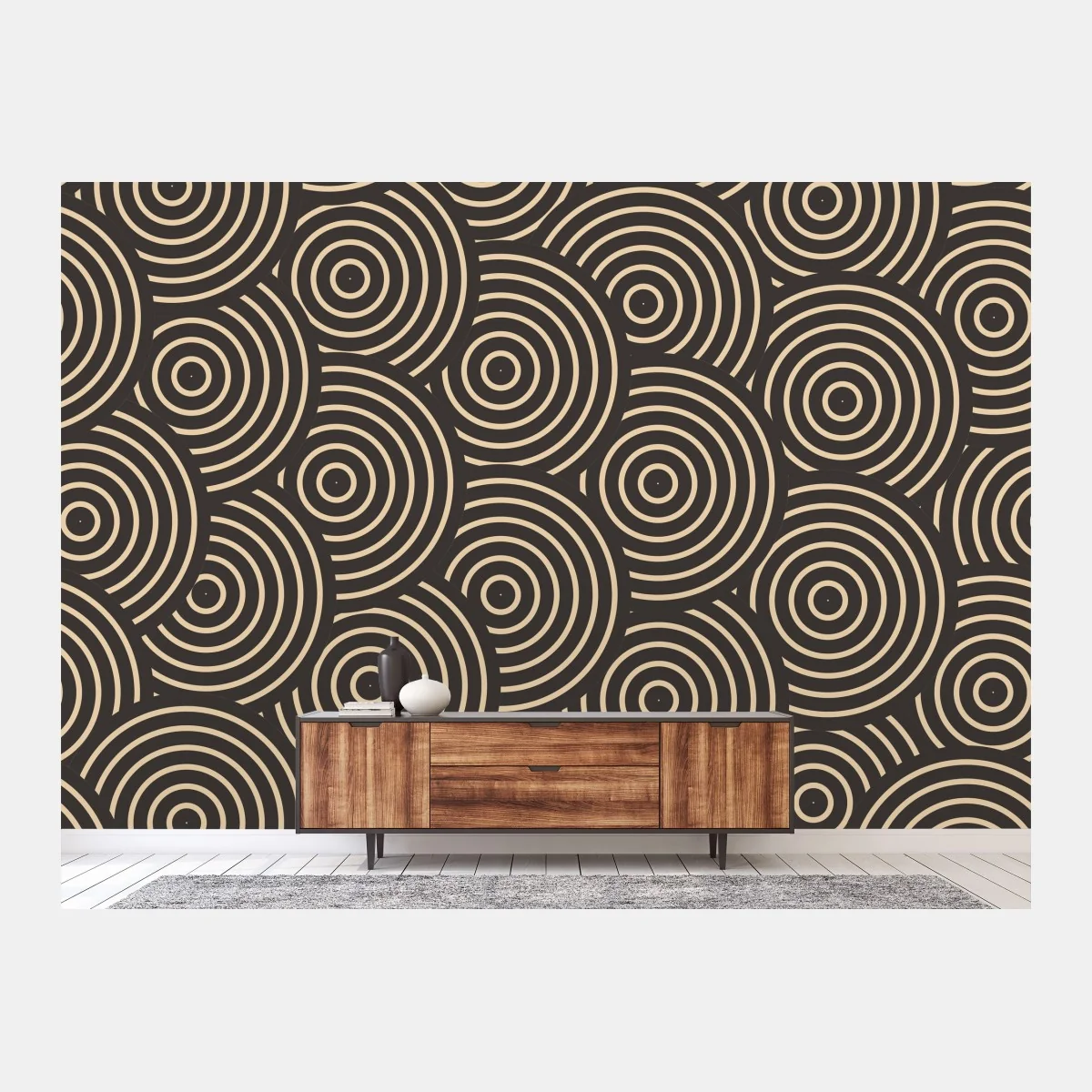 Fototapeta retro koncentryczne koła – Wallissimo® Fototapeta retro koncentryczne koła – Wallissimo®