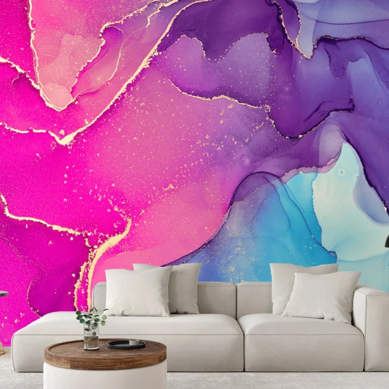 Fototapeta wibrująca marmurowa kompozycja alkoholowego tuszu – Wallissimo® Fototapeta wibrująca marmurowa kompozycja alkoholowego tuszu – Wallissimo®