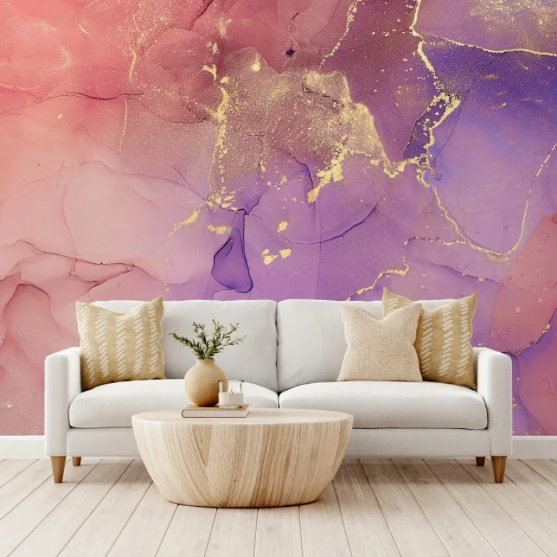 Fototapeta eteryczna różowo-fioletowa marmurowa grafika – Wallissimo® Fototapeta eteryczna różowo-fioletowa marmurowa grafika – Wallissimo®