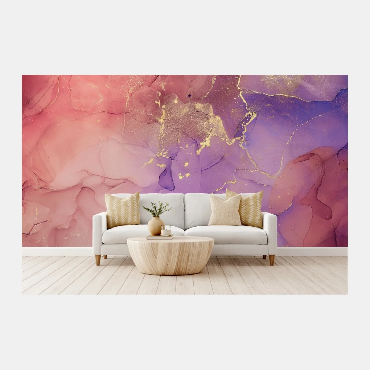 Fototapeta eteryczna różowo-fioletowa marmurowa grafika – Wallissimo® Fototapeta eteryczna różowo-fioletowa marmurowa grafika – Wallissimo®