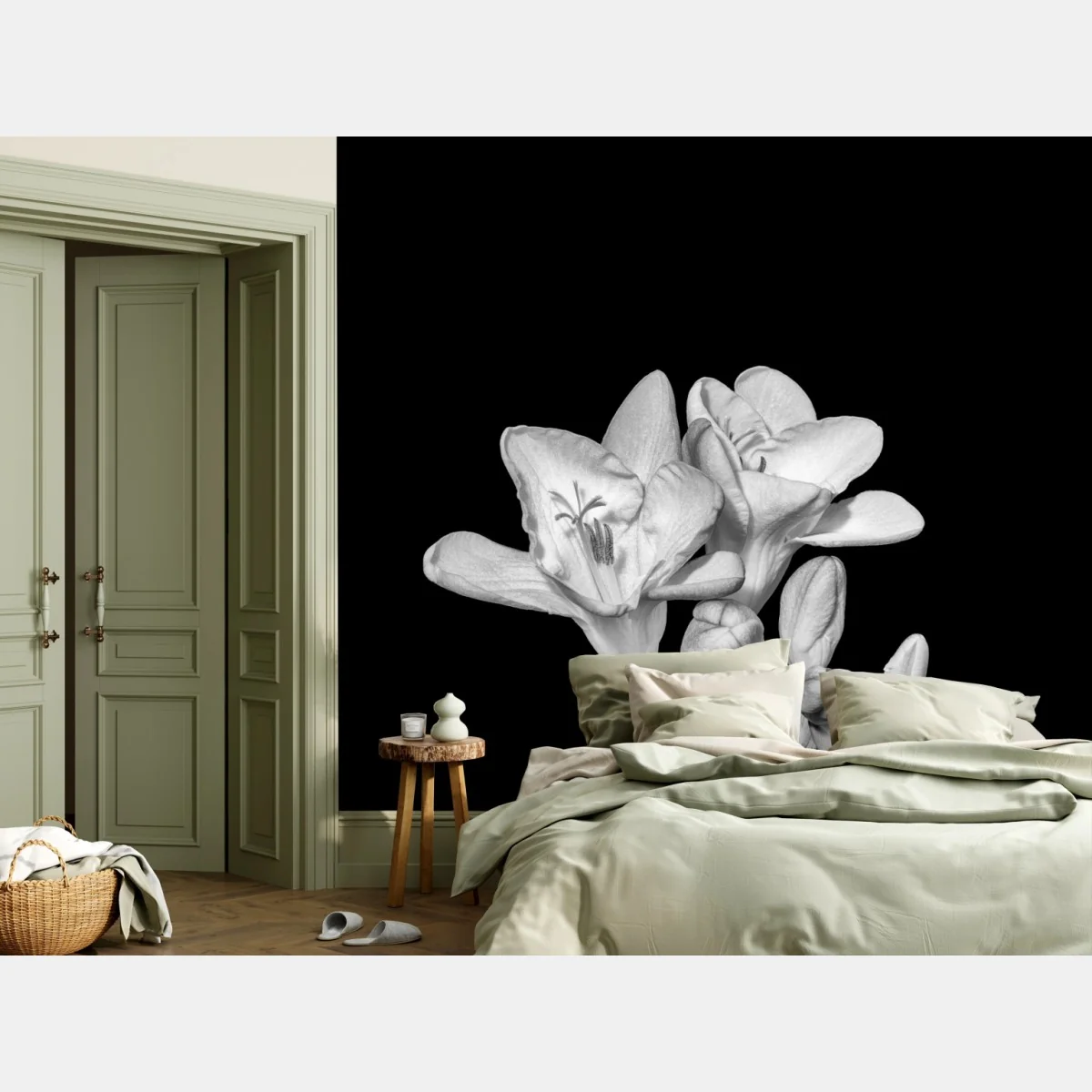 Fototapeta delikatna frezja w monochromie – Wallissimo® Fototapeta delikatna frezja w monochromie – Wallissimo®