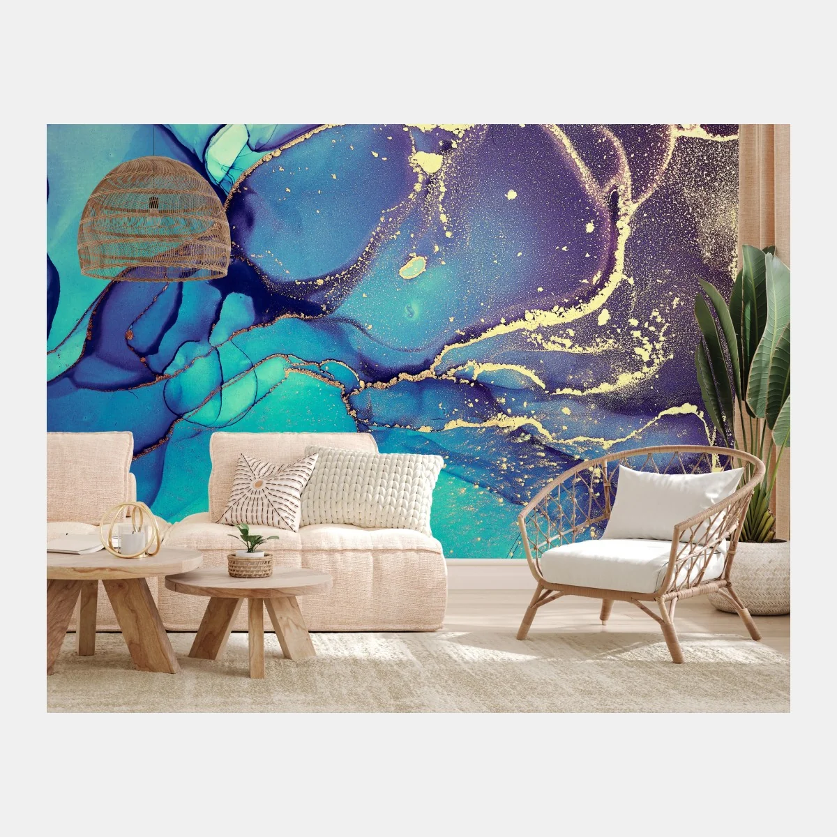 Fototapeta turkusowo-złota płynna marmurkowa abstrakcja – Wallissimo® Fototapeta turkusowo-złota płynna marmurkowa abstrakcja – Wallissimo®