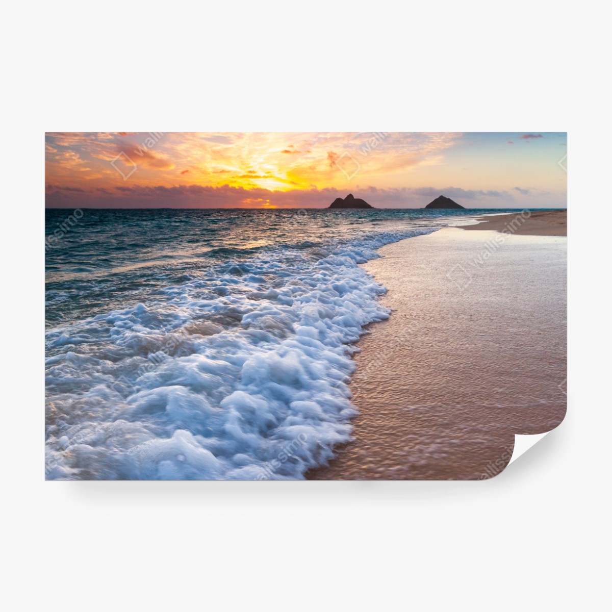 Fototapeta spokojny wschód słońca nad brzegiem oceanu – Wallissimo® Fototapeta spokojny wschód słońca nad brzegiem oceanu – Wallissimo®