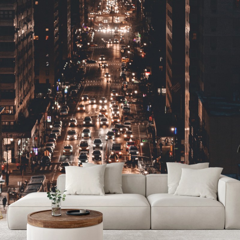 Fototapeta Manhattan nocna aleja – Wallissimo® Fototapeta Manhattan nocna aleja – Wallissimo®