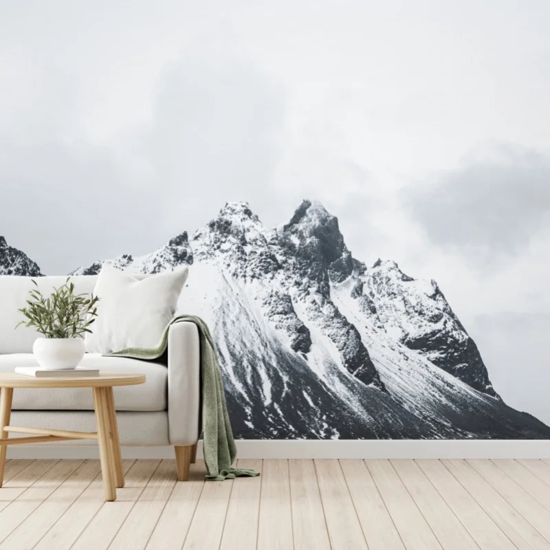 Fototapeta spokojny ośnieżony krajobraz górski nad morzem – Wallissimo® Fototapeta spokojny ośnieżony krajobraz górski nad morzem – Wallissimo®