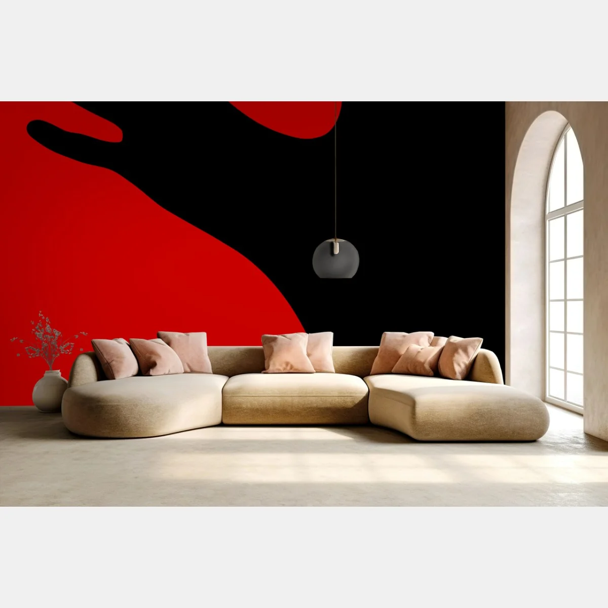 Fototapeta odważna czerwono-czarna sylwetka – Wallissimo® Fototapeta odważna czerwono-czarna sylwetka – Wallissimo®