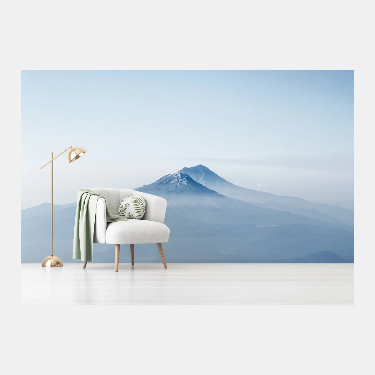 Fototapeta mglisty niebieski szczyt górski – Wallissimo® Fototapeta mglisty niebieski szczyt górski – Wallissimo®