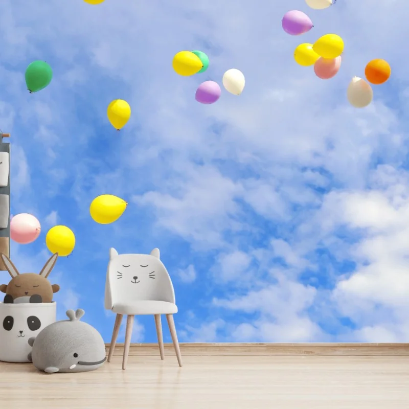 Fototapeta kolorowe balony unoszące się w niebie – Wallissimo® Fototapeta kolorowe balony unoszące się w niebie – Wallissimo®