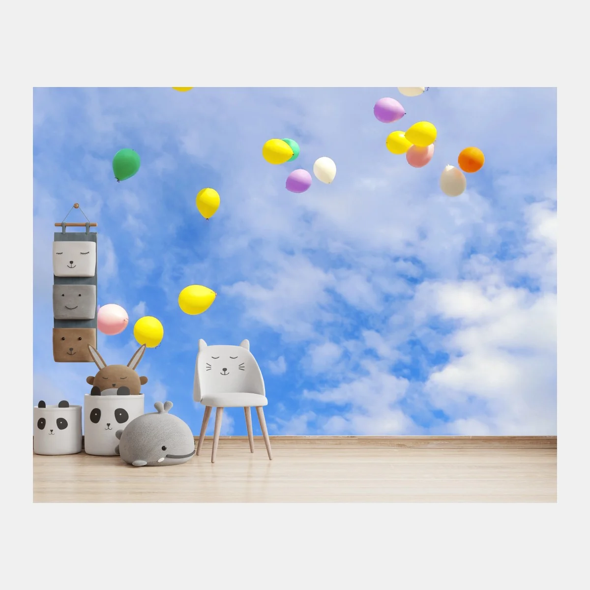 Fototapeta kolorowe balony unoszące się w niebie – Wallissimo® Fototapeta kolorowe balony unoszące się w niebie – Wallissimo®