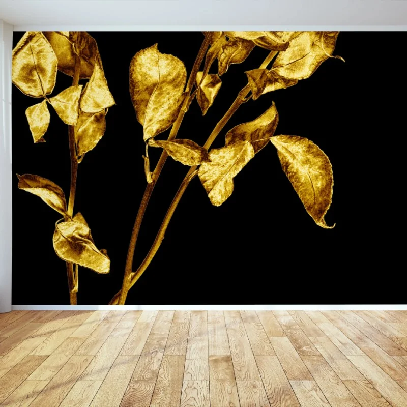 Fototapeta złote róże na czarnym tle – Wallissimo®