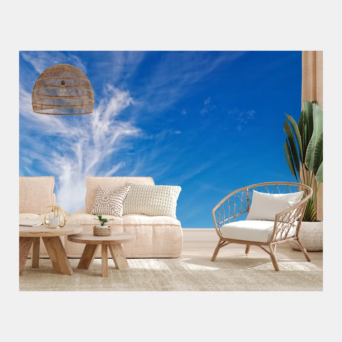 Fototapeta spokojna łąka pod błękitnym niebem – Wallissimo® Fototapeta spokojna łąka pod błękitnym niebem – Wallissimo®