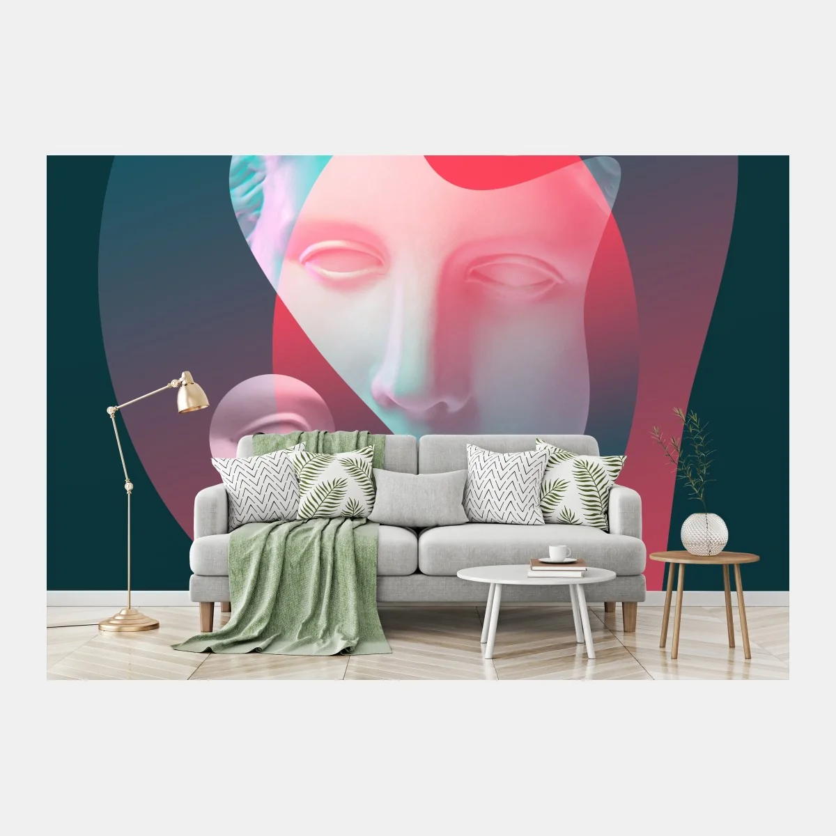 Fototapeta surrealistyczna klasyczna twarz w duotonie – Wallissimo® Fototapeta surrealistyczna klasyczna twarz w duotonie – Wallissimo®