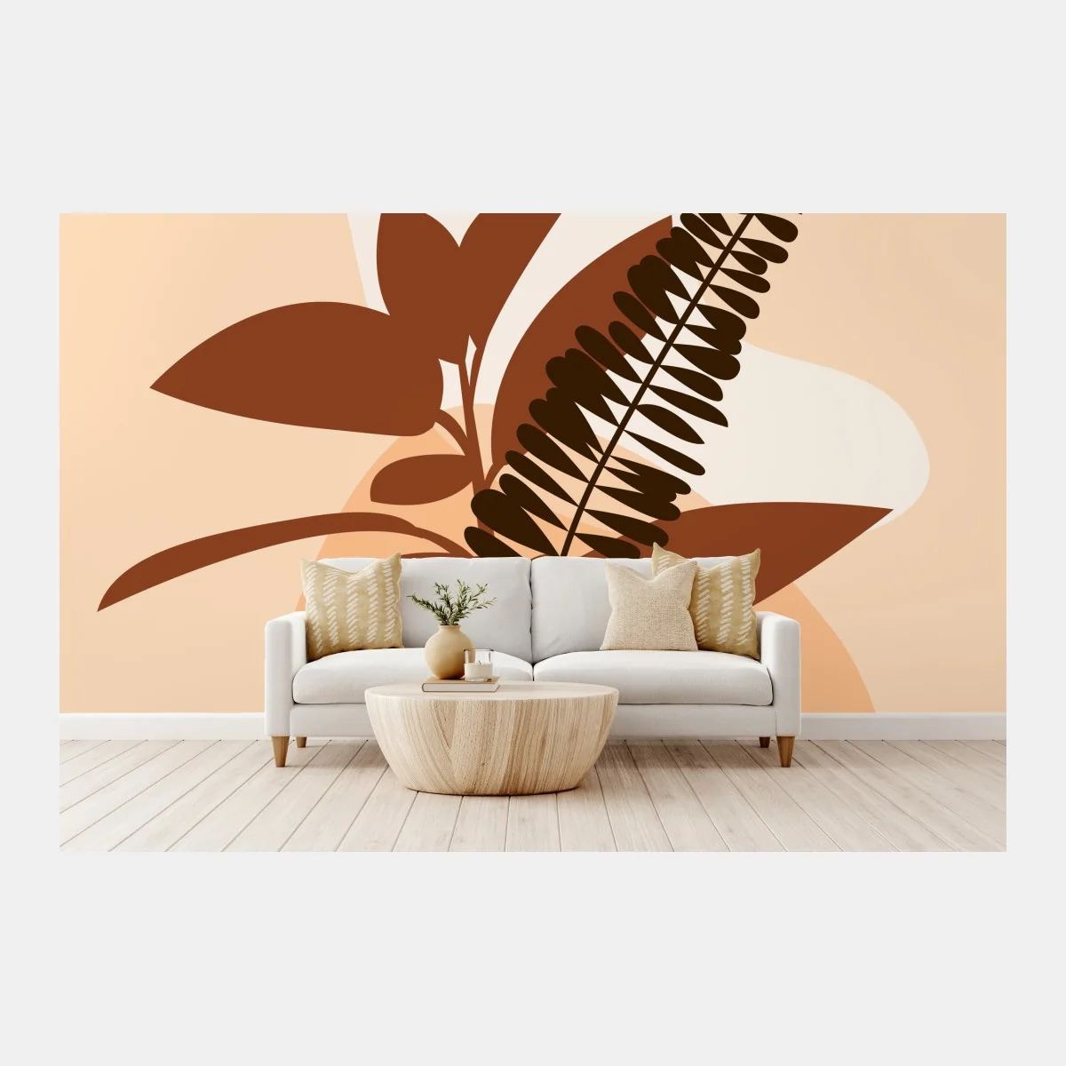 Fototapeta ziemiste abstrakcyjne liście – Wallissimo® Fototapeta ziemiste abstrakcyjne liście – Wallissimo®