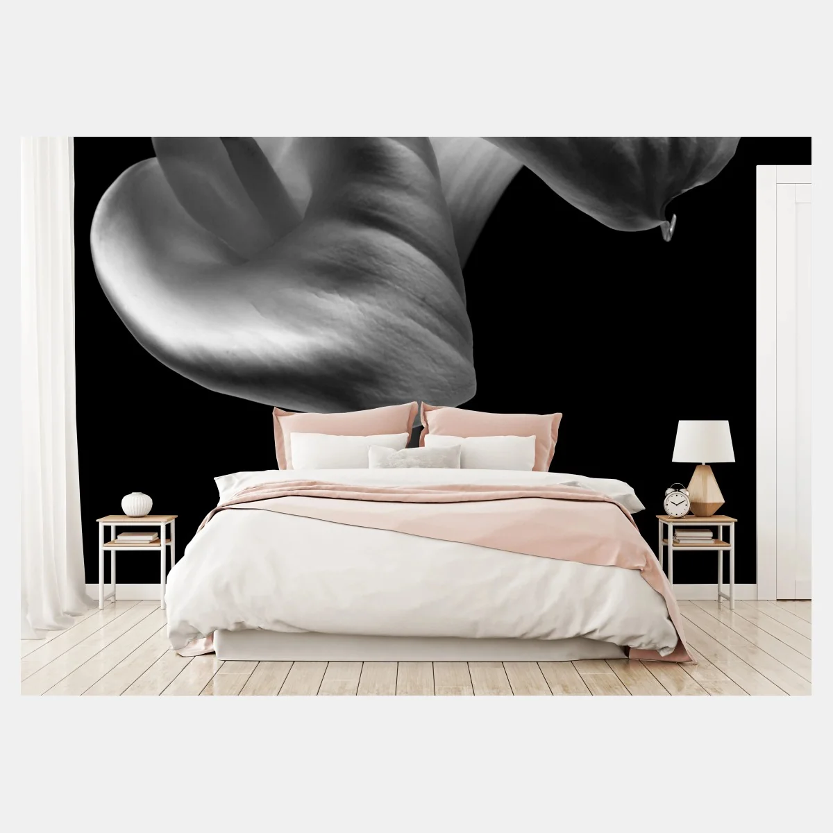 Fototapeta eleganckie kielichy kalii w monochromie – Wallissimo® Fototapeta eleganckie kielichy kalii w monochromie – Wallissimo®