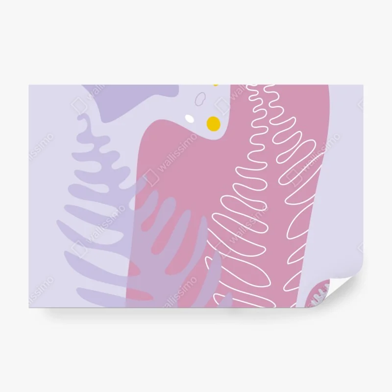 Fototapeta turkusowo-musztardowy botaniczny wzór – Wallissimo®