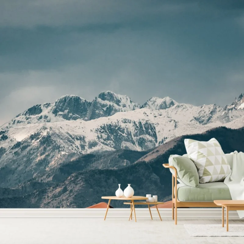 Fototapeta wydmy pustyni pod zaśnieżonymi szczytami – Wallissimo® Fototapeta wydmy pustyni pod zaśnieżonymi szczytami – Wallissimo®