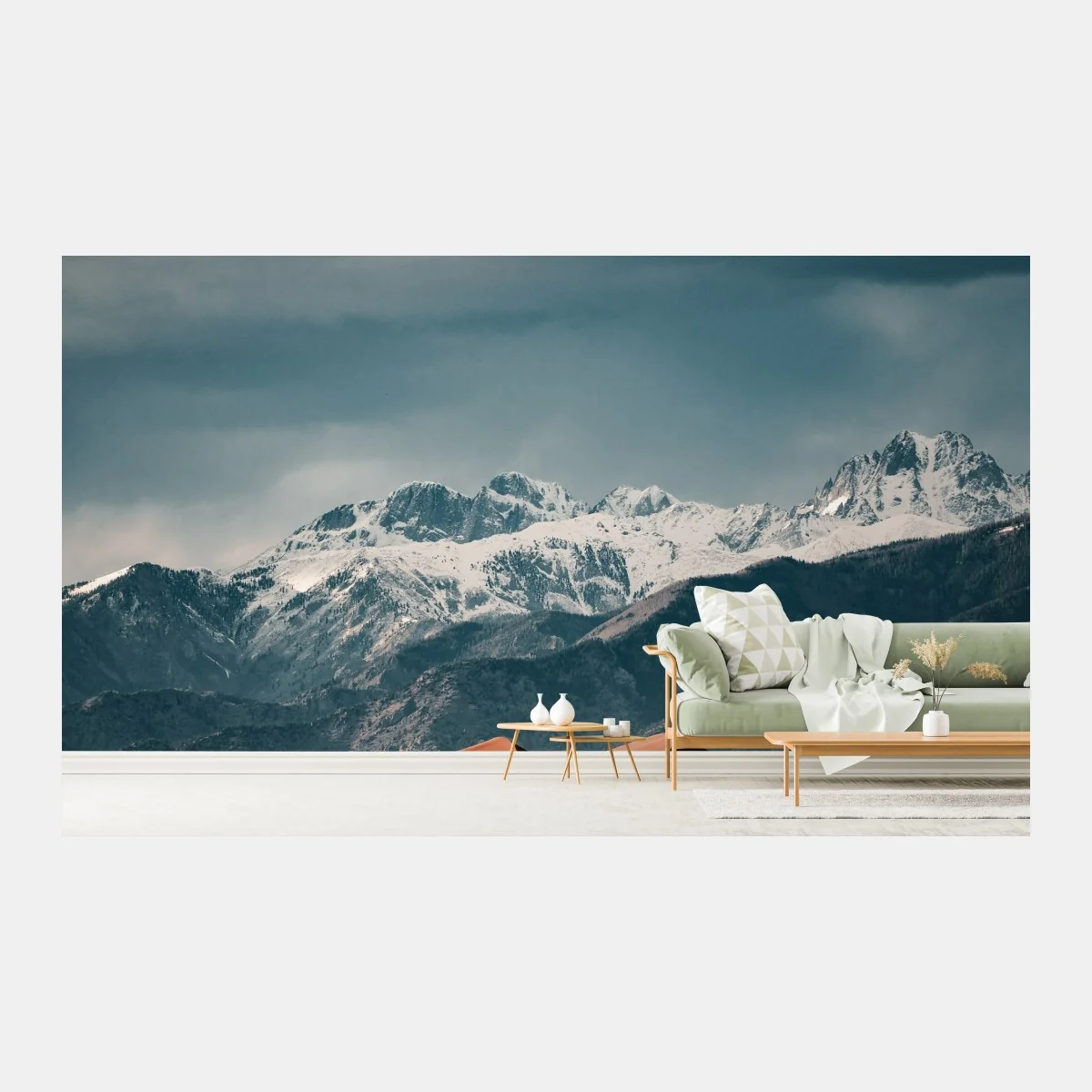 Fototapeta wydmy pustyni pod zaśnieżonymi szczytami – Wallissimo® Fototapeta wydmy pustyni pod zaśnieżonymi szczytami – Wallissimo®