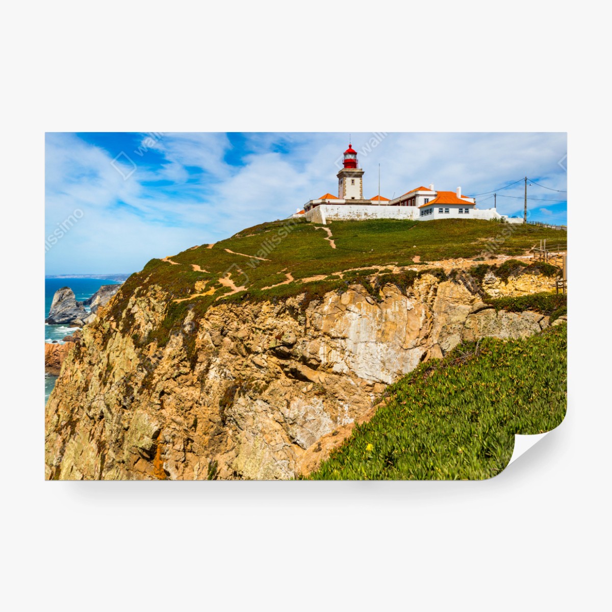 Fototapeta latarnia morska na klifach Cabo da Roca – Wallissimo® Fototapeta latarnia morska na klifach Cabo da Roca – Wallissimo®