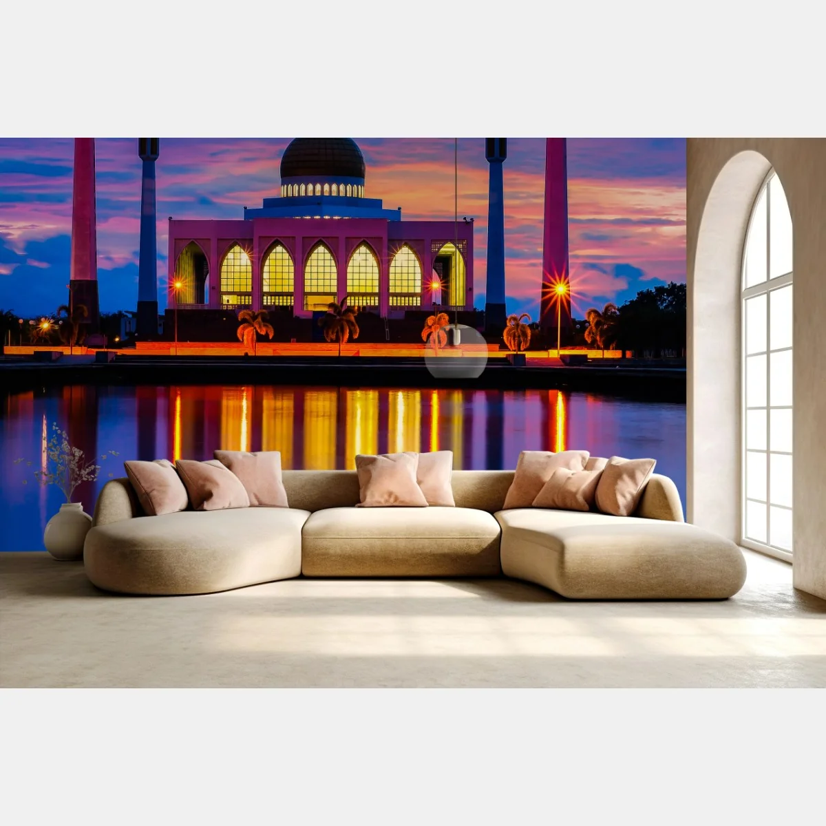 Fototapeta zachód słońca przy meczecie w Songkhla – Wallissimo® Fototapeta zachód słońca przy meczecie w Songkhla – Wallissimo®