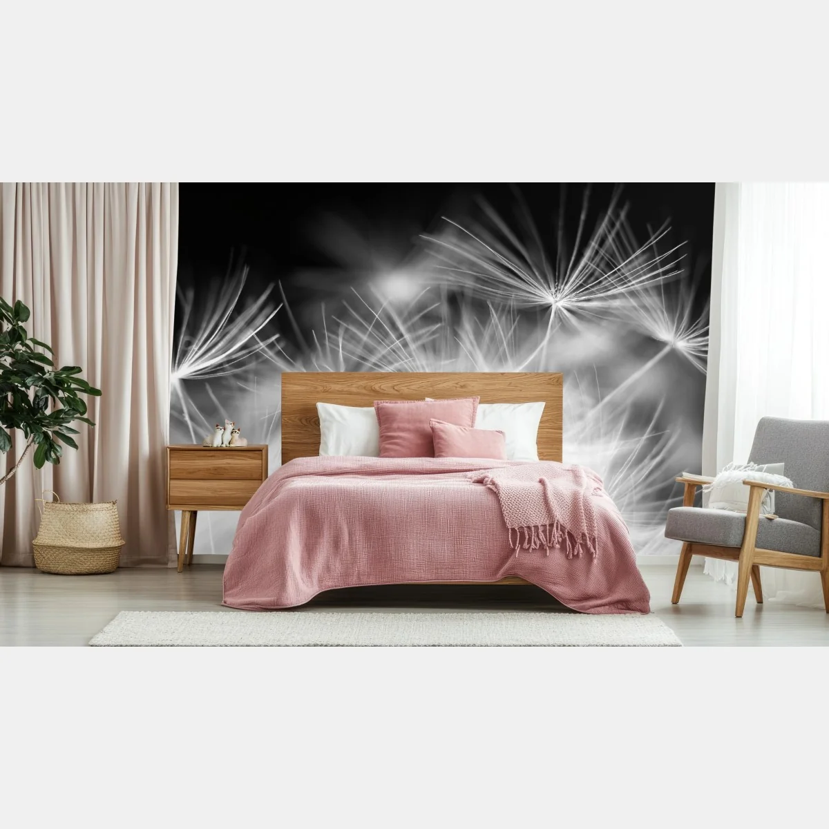 Fototapeta delikatne nasiona dmuchawca czarno-białe – Wallissimo® Fototapeta delikatne nasiona dmuchawca czarno-białe – Wallissimo®