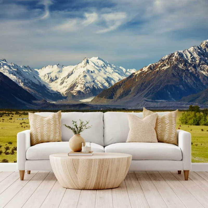 Fototapeta droga do Alp Południowych, Nowa Zelandia – Wallissimo® Fototapeta droga do Alp Południowych, Nowa Zelandia – Wallissimo®