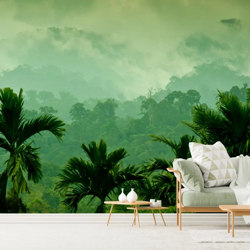 Fototapeta mglista tropikalna dżungla – Wallissimo® Fototapeta mglista tropikalna dżungla – Wallissimo®